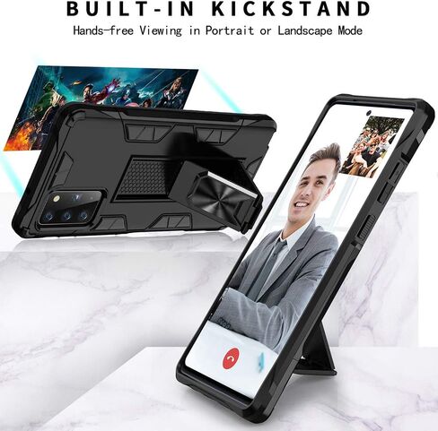 Samsung Galaxy Note 20 Case Note 20 5G Case Military Grade Shockproof with Kickstand Stand Built-in Magnetic Car Mount Armor Heavy Duty Protective Case for Galaxy Note 20 5G Phone Case (Black) in Kuwait