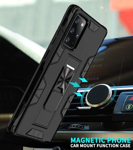 Samsung Galaxy Note 20 Case Note 20 5G Case Military Grade Shockproof with Kickstand Stand Built-in Magnetic Car Mount Armor Heavy Duty Protective Case for Galaxy Note 20 5G Phone Case (Black) in Kuwait