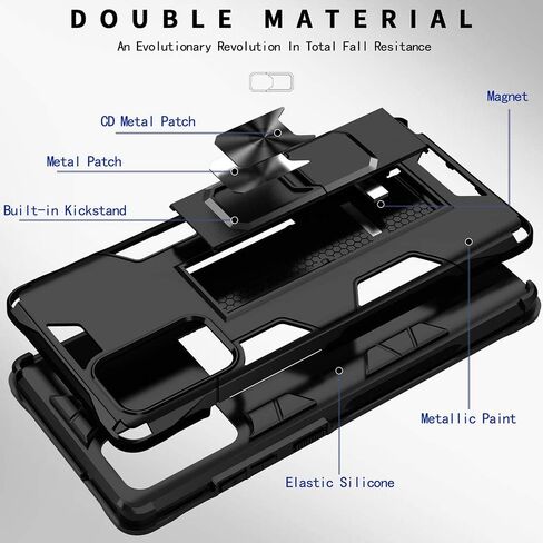 Samsung Galaxy Note 20 Case Note 20 5G Case Military Grade Shockproof with Kickstand Stand Built-in Magnetic Car Mount Armor Heavy Duty Protective Case for Galaxy Note 20 5G Phone Case (Black) in Kuwait