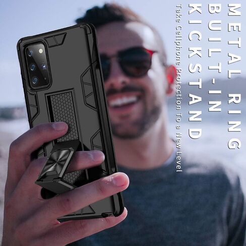 Samsung Galaxy Note 20 Case Note 20 5G Case Military Grade Shockproof with Kickstand Stand Built-in Magnetic Car Mount Armor Heavy Duty Protective Case for Galaxy Note 20 5G Phone Case (Black) in Kuwait