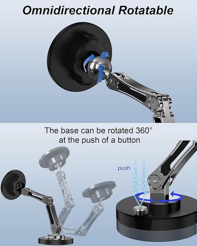 Magnetic Phone Holder for Car, Universal Phone Mount for Car with Adhesive, 360° Rotatable Zinc Alloy Handsfree Car Mount for Windshield Dashboard, Car Cell Phone Stand for iPhone(Not a Charger) in Kuwait