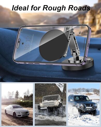 Magnetic Phone Holder for Car, Universal Phone Mount for Car with Adhesive, 360° Rotatable Zinc Alloy Handsfree Car Mount for Windshield Dashboard, Car Cell Phone Stand for iPhone(Not a Charger) in Kuwait