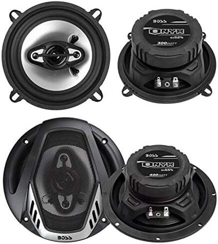 BOSS NX524 5.25 بوصة 300 وات 2 حزمة وNX654 6.5 بوصة 400 وات 2 حزمة 4 سماعات صوت محورية للسيارة مع عمق تركيب 2.25 بوصة (4 عبوات) in Kuwait