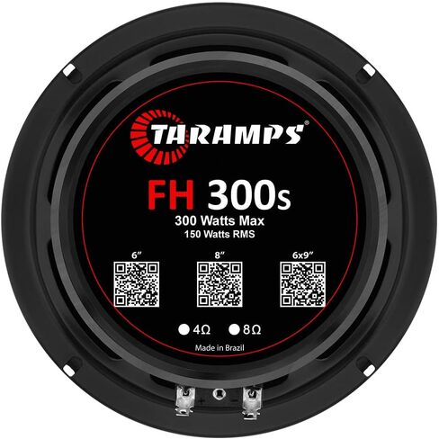 Taramp's 6.5" FH 300s 8 Ohms Mid-bass to High Car Audio Loudspeaker, 150 Watts RMS Power High Performance 300 watts Musical Program Power, Aluminum Bullet, Sold in Pairs in Saudi Arabia
