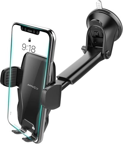 APPS2Car Car Phone Holder Mount, Universal Dashboard Windshield Phone Mount for Car, Sturdy Suction Cup Phone Holder with Strong Sticky Gel, Compatible with iPhone, Samsung and All 4-7 inch Phones in Kuwait