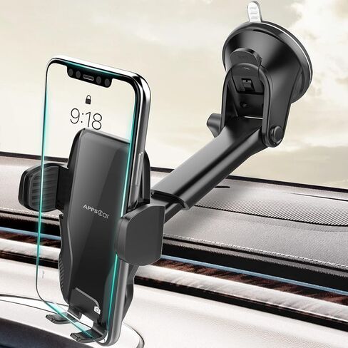 APPS2Car Car Phone Holder Mount, Universal Dashboard Windshield Phone Mount for Car, Sturdy Suction Cup Phone Holder with Strong Sticky Gel, Compatible with iPhone, Samsung and All 4-7 inch Phones in Kuwait
