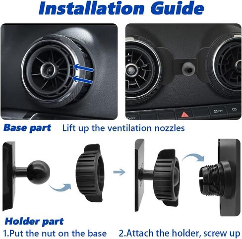 Car Phone Mount for 2014-2020 Audi A3 S3 RS3 8V [Thick Case Friendly] Mobile Phone Holder Cell Navigation Bracket Air Vent Auto Accessories Cradles, All Phones (Metal Base) in Saudi Arabia