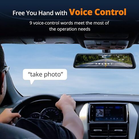 كاميرا قياس مرآة Kingslim DL12 Pro 4K، كاميرا رؤية أمامية وخلفية مقاس 12 بوصة للسيارات مع مستشعر سوني مزدوج، نظام تحديد المواقع العالمي (GPS)، رؤية ليلية فائقة، كاميرا احتياطية ومساعد ركن السيارة، أسود in Kuwait