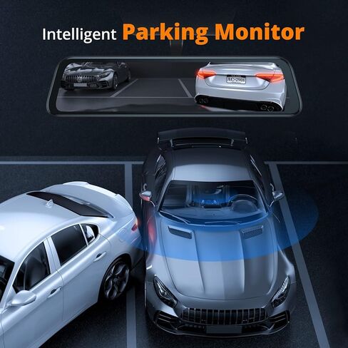 كاميرا قياس مرآة Kingslim DL12 Pro 4K، كاميرا رؤية أمامية وخلفية مقاس 12 بوصة للسيارات مع مستشعر سوني مزدوج، نظام تحديد المواقع العالمي (GPS)، رؤية ليلية فائقة، كاميرا احتياطية ومساعد ركن السيارة، أسود in Kuwait