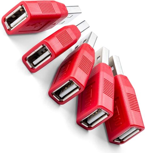 شاحن USB NTW USB-A إلى USB-C لحظر البيانات / محول USB للشحن الآمن، واقي USB لمنع مزامنة البيانات / الحماية من مقبس العصير / محول الشحن فقط - NUSBC-KDL2-RD (2PK) in Kuwait