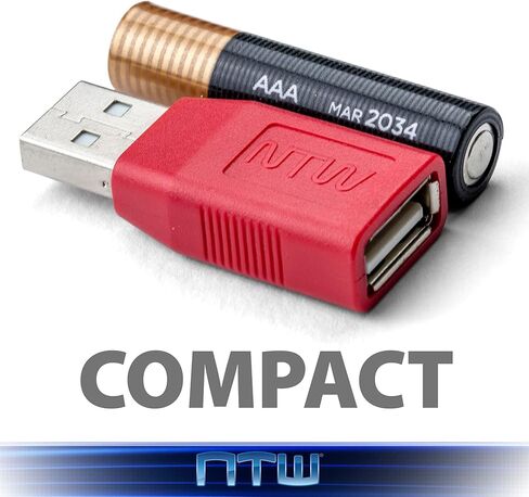 شاحن USB NTW USB-A إلى USB-C لحظر البيانات / محول USB للشحن الآمن، واقي USB لمنع مزامنة البيانات / الحماية من مقبس العصير / محول الشحن فقط - NUSBC-KDL2-RD (2PK) in Kuwait
