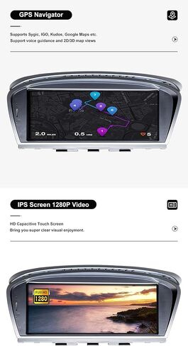 Car GPS Navigator Android 11.0 Auto Stereo for BMW 3 5 Series E90 E60 with iDrive System Retained 8.8 inch IPS Touch Screen, CarPlay (2005-2008 CCC System, Octa Core 2GB RAM 32GB ROM) in Saudi Arabia