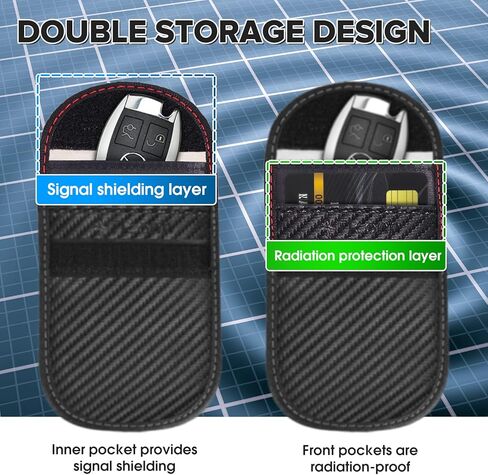 حافظة مفاتيح فاراداي من سوبر كاكا، حامل مفتاح فوب للسيارة بتقنية تحديد الهوية بموجات الراديو، حقيبة حجب الاشارة مضادة للسرقة لحجب اشارة تحديد الهوية بموجات الراديو، اكسسوارات السيارات، شنط فاراداي in Kuwait