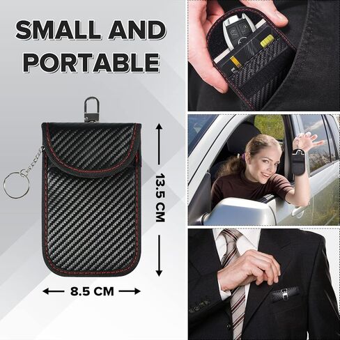 حافظة مفاتيح فاراداي من سوبر كاكا، حامل مفتاح فوب للسيارة بتقنية تحديد الهوية بموجات الراديو، حقيبة حجب الاشارة مضادة للسرقة لحجب اشارة تحديد الهوية بموجات الراديو، اكسسوارات السيارات، شنط فاراداي in Kuwait