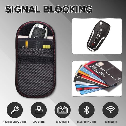 حافظة مفاتيح فاراداي من سوبر كاكا، حامل مفتاح فوب للسيارة بتقنية تحديد الهوية بموجات الراديو، حقيبة حجب الاشارة مضادة للسرقة لحجب اشارة تحديد الهوية بموجات الراديو، اكسسوارات السيارات، شنط فاراداي in Kuwait