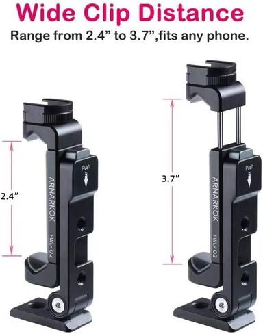 ارناركوك حامل ثلاثي القوائم معدني خفيف الوزن مع حذاء بارد قابل للدوران متوافق مع ايفون 11 و12 و13 برو ماكس وحامل جوال ثلاثي القوائم مع برغي اركا سويس 1/4 انش ومدونات الفيديو in Kuwait