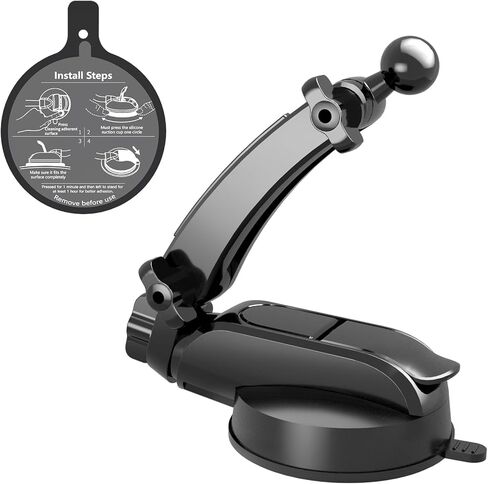 DOKOJU 𝟐𝟎𝟐𝟑 𝐍𝐞𝐰 قاعدة تثبيت على شكل كأس شفط - ذراع مشبك يدور بحرية 360 درجة، وصلة كروية عالمية 0.67 بوصة مع قرص وسادة لاصق لاصق، حامل هاتف السيارة للوحة القيادة/الزجاج الأمامي/نظام تحديد المواقع/الطاولة in Kuwait