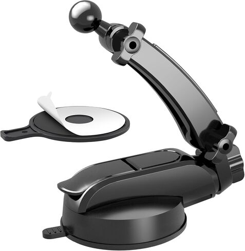 DOKOJU 𝟐𝟎𝟐𝟑 𝐍𝐞𝐰 قاعدة تثبيت على شكل كأس شفط - ذراع مشبك يدور بحرية 360 درجة، وصلة كروية عالمية 0.67 بوصة مع قرص وسادة لاصق لاصق، حامل هاتف السيارة للوحة القيادة/الزجاج الأمامي/نظام تحديد المواقع/الطاولة in Kuwait