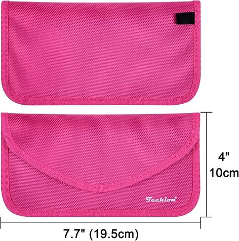 حقيبة حجب الإشارات، Techion 2 Pack RFID Faraday Bag Shield Pouch Box Case Wallet Case للهاتف الخليوي ومفتاح السيارة FOB، حماية الخصوصية، مكافحة القرصنة - الوردي والوردي الساخن in Kuwait
