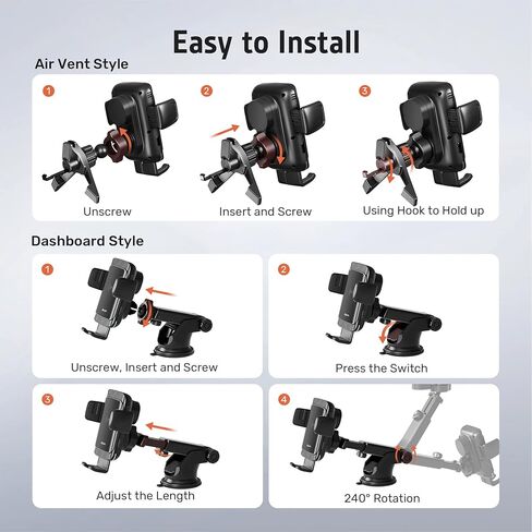 الكسوم حامل شاحن سيارة لاسلكي مع حساس كهرومغناطيسي، 15 واط كيو اي سمارت اوتوماتيك للسيارة شاحن لاسلكي لفتحة التهوية والتابلوه والمزيد in Kuwait