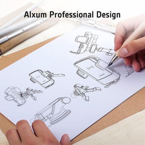 الكسوم حامل شاحن سيارة لاسلكي مع حساس كهرومغناطيسي، 15 واط كيو اي سمارت اوتوماتيك للسيارة شاحن لاسلكي لفتحة التهوية والتابلوه والمزيد in Kuwait