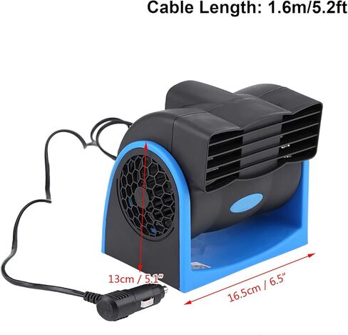 كيولو مروحة مكيف هواء للسيارة لمكيف هواء السيارة، مروحة تبريد هواء للسيارة والمركبات، مروحة كهربائية صغيرة قابلة للتعديل بسرعة صامتة 12 فولت in Kuwait