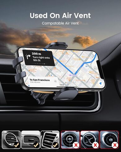 APPS2Car حامل الهاتف للسيارة للوحة القيادة / الزجاج الأمامي/التهوية [أسرع وأمان] حامل هاتف سيارة عالمي مع قاعدة تثبيت قوية وسراع طويل، متوافق مع آيفون 12/12 برو ماكس، 11، سامسونج، إلخ. أسود in Kuwait