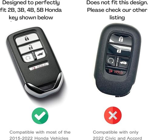 AME 2PCS Deluxe Key Fob Cover for Honda Accord CR-V Civic Pilot (RED Black Combo) in Kuwait