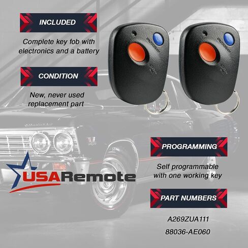 Car Key Fob Keyless Entry Remote fits Subaru Baja, Forester, Impreza, Legacy, Outback (A269ZUA111), Set of 2 in Saudi Arabia