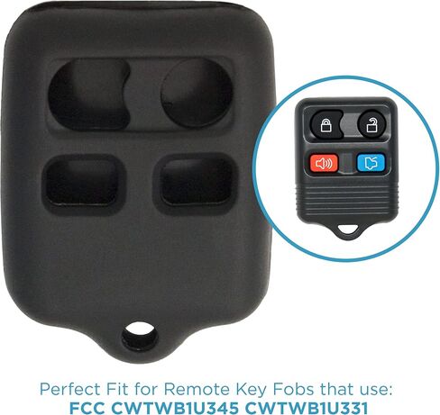 Keyless2Go Replacement for New Silicone Cover Protective Cases for 4 Button Remote Key Fobs FCC CWTWB1U345 CWTWB1U331 - Black (2 Pack) in Saudi Arabia