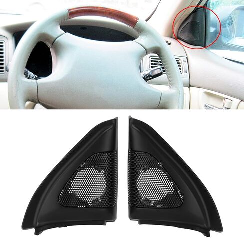 Fydun 1 Pair Car Door Speaker Cover Audio Tweeter Trim Black Speaker Decor Replacement for Corolla 2003‑2006 in Saudi Arabia