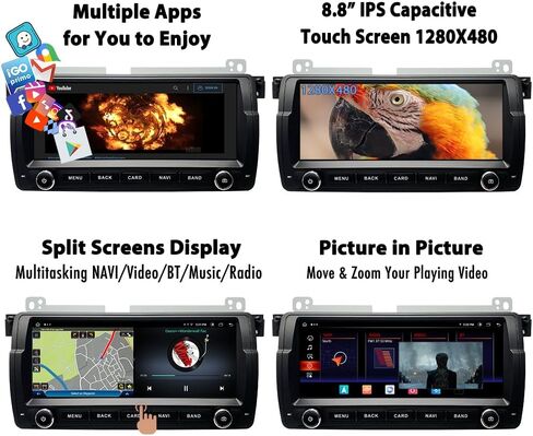 Android 12 Car Stereo CarPlay الوسائط المتعددة لسيارات BMW E46 1998-2006، Rover 75، MG ZT، راديو وحدة الملاحة الرئيسية بنظام Android 8.8 بوصة، شاشة تعمل باللمس، DSP Octa Core 4G+128G، مخرج بصري/BT/WiFi/4G/FastBoot/SWC/ المقابض in Kuwait