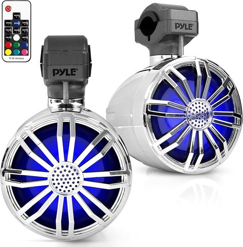 Pyle Bluetooth Waterproof Off-Road Speakers - 3.5" 40W Marine Grade Woofer Sound System w/RGB Light, Full Range Outdoor Audio Stereo Speaker for Motorcycle, ATV, Jeep, Boat, Includes Brackets in Saudi Arabia