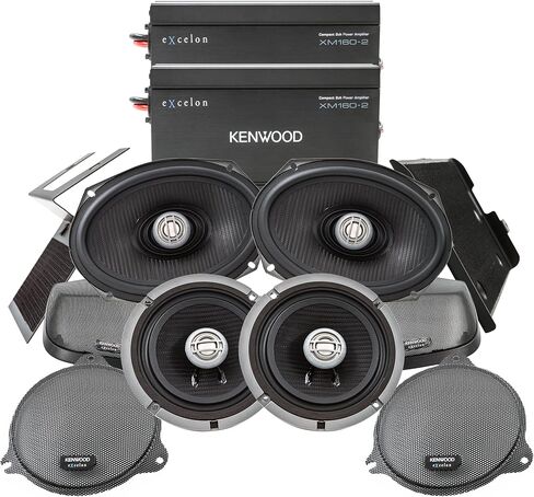 Kenwood Excelon P-HD3FR Audio Package for Select 2014-Up Harley-Davidson Models - (2) XM160-2 Audio Amplifier, (2) 6.5" Excelon XM65F & (2) 6"x9" XM69R Motorcycle Speakers, CA-CUT14 Saddlebag Kit in Saudi Arabia