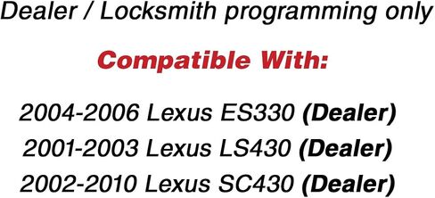KeylessOption دخول بدون مفتاح عن بعد فوب غير مقطوع مفتاح الإشعال الرئيسي للسيارة ES330 LS430 SC430، HYQ12BBT in Kuwait