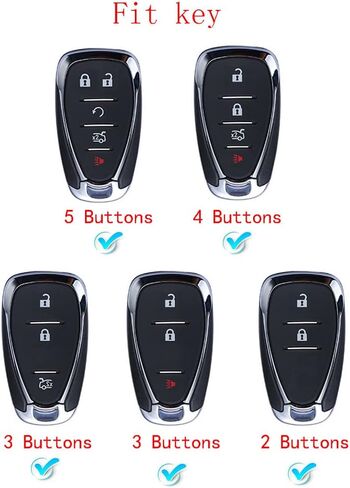 Royalfox 3 4 5 6 Buttons 3D Bling Diamond Rhinestones Girly Smart Remote Key Fob Case Cover for 2016 2017 2018 2019 2020 2021 2022 Chevy Chevrolet Malibu Camaro Cruze Traverse (Silver) in Kuwait