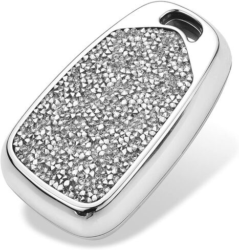 Royalfox 3 4 5 6 Buttons 3D Bling Diamond Rhinestones Girly Smart Remote Key Fob Case Cover for 2016 2017 2018 2019 2020 2021 2022 Chevy Chevrolet Malibu Camaro Cruze Traverse (Silver) in Kuwait