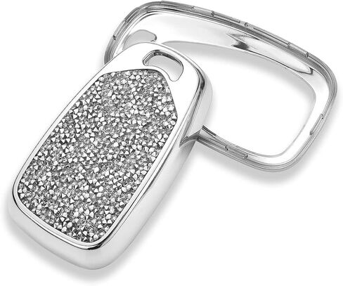 Royalfox 3 4 5 6 Buttons 3D Bling Diamond Rhinestones Girly Smart Remote Key Fob Case Cover for 2016 2017 2018 2019 2020 2021 2022 Chevy Chevrolet Malibu Camaro Cruze Traverse (Silver) in Kuwait