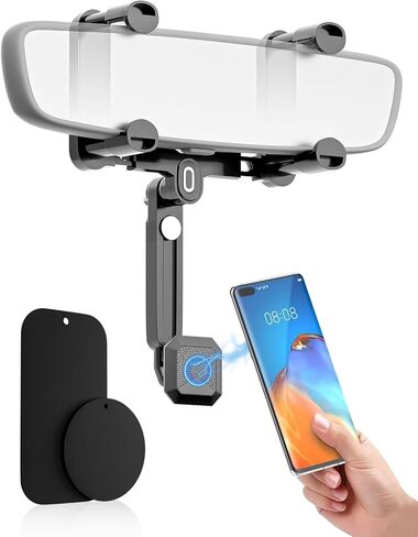 SXhyf Rear View Mirror Phone Holder, Magnetic Phone Holder 2023 Magnetic Phone Mount for Car Car Phone Holder, Universal Cell Phone Holder Car Fit for iPhone 11 12 13 14 Pro Max Samsung All Phone in Kuwait