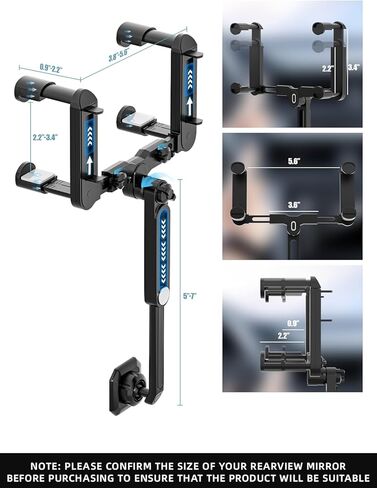 SXhyf Rear View Mirror Phone Holder, Magnetic Phone Holder 2023 Magnetic Phone Mount for Car Car Phone Holder, Universal Cell Phone Holder Car Fit for iPhone 11 12 13 14 Pro Max Samsung All Phone in Kuwait