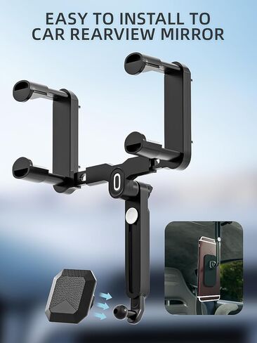 SXhyf Rear View Mirror Phone Holder, Magnetic Phone Holder 2023 Magnetic Phone Mount for Car Car Phone Holder, Universal Cell Phone Holder Car Fit for iPhone 11 12 13 14 Pro Max Samsung All Phone in Kuwait