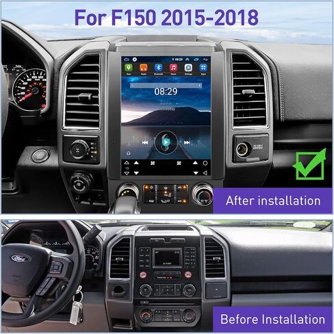 لسيارة Ford F150 2015 2016 2017 2018 ترقية راديو ستيريو، نظام Android 12 4+64G ملاحة مدمج في Carplay اللاسلكي ودعم Android Auto DSP 4G LTE مع كاميرا احتياطية AHD مجانية in Kuwait