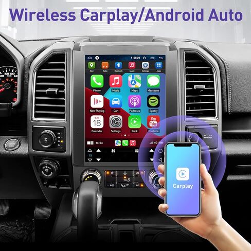 لسيارة Ford F150 2015 2016 2017 2018 ترقية راديو ستيريو، نظام Android 12 4+64G ملاحة مدمج في Carplay اللاسلكي ودعم Android Auto DSP 4G LTE مع كاميرا احتياطية AHD مجانية in Kuwait
