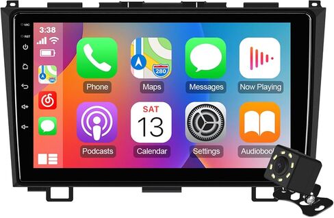 ستيريو سيارة 9 بوصات Android 10 Double Din لسيارة Honda CR-V 2007، 2008، 2009، 2010، 2011 IPS شاشة لمس راديو السيارة مع Carplay & Android Auto Support Backup Camera GPS FM Navi BT in Saudi Arabia