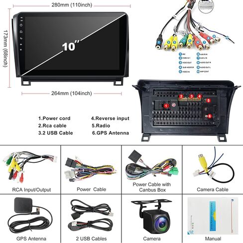 راديو سيارة Android 12 لسيارة Toyota Tundra 2007-2013 وSequoia 2008-2018، 2G+32G 10 بوصة ستيريو Tundra مع Carplay اللاسلكي ودعم Android التلقائي بلوتوث/التحكم الصوتي/GPS/WiFi/كاميرا احتياطية/SWC/FM in Saudi Arabia