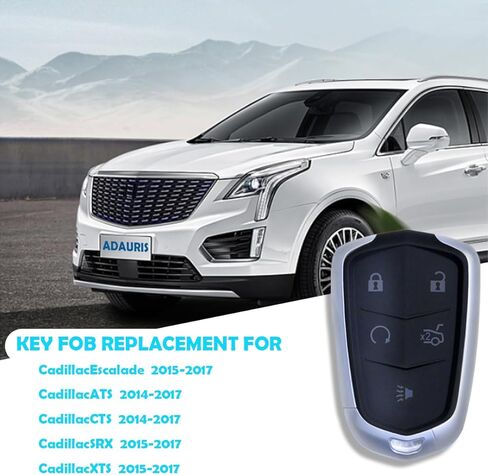 ADAURIS Car Key Fob Keyless Entry Remote Fits for Cadillac SRX 2015-2018, Cadillac XTS, Cadillac Escalade 2015-2017 (FCC ID: HYQ2AB) 315MHZ in Kuwait