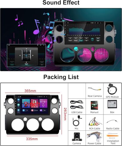 2G 64G Android Car Stereo for Toyota FJ Cruiser 2006-2023 with Apple Carplay, Rimoody 9 Inch Touchscreen Car Radio with GPS Navigation Bluetooth FM HiFi WiFi Android Auto + AHD Backup Camera in Saudi Arabia