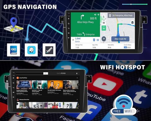 راديو ستيريو للسيارة CamECHO مقاس 9 بوصة يعمل بنظام Android 11 لسيارة BMW 3 Series E46 من 1999 إلى 2005 مع Apple CarPlay وAndroid Auto 2+32 جيجابايت تعمل باللمس وراديو السيارة مع نظام تحديد المواقع العالمي (GPS) وكاميرا احتياطية تدعم وصلة المرآة in Saudi Arabia