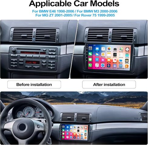 راديو ستيريو للسيارة CamECHO مقاس 9 بوصة يعمل بنظام Android 11 لسيارة BMW 3 Series E46 من 1999 إلى 2005 مع Apple CarPlay وAndroid Auto 2+32 جيجابايت تعمل باللمس وراديو السيارة مع نظام تحديد المواقع العالمي (GPS) وكاميرا احتياطية تدعم وصلة المرآة in Saudi Arabia