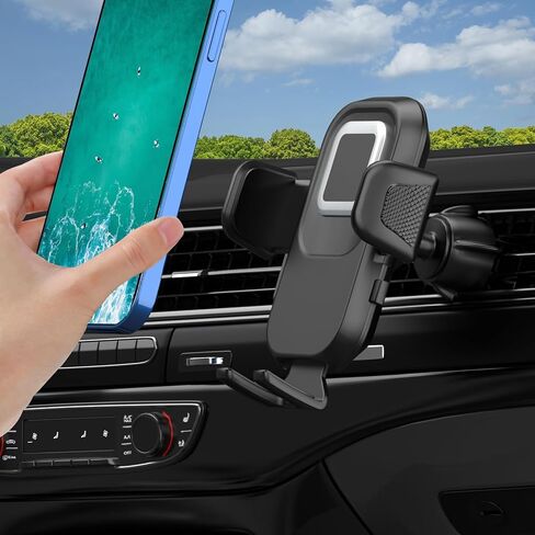 Poboko حامل الهاتف الخليوي العالمي للسيارة [حاملات الهاتف المطورة] حامل الهاتف للسيارة، حامل السيارة بدون استخدام اليدين، حامل هاتف السيارة للوحة القيادة / الزجاج الأمامي / فتحة تهوية تناسب هاتف iPhone Android الذكي in Kuwait